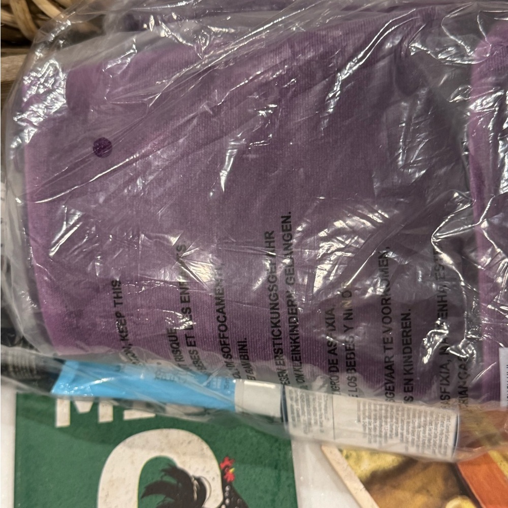New Purple velour makeup bag with samples included.